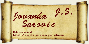 Jovanka Šarović vizit kartica